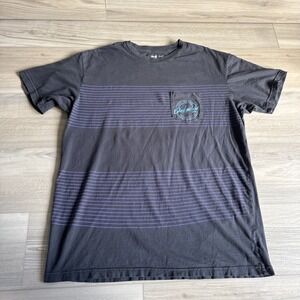Quiksilver Men's Pocket Tee T-Shirt Sz XL Striped Black Purple Made In‎ Mexico